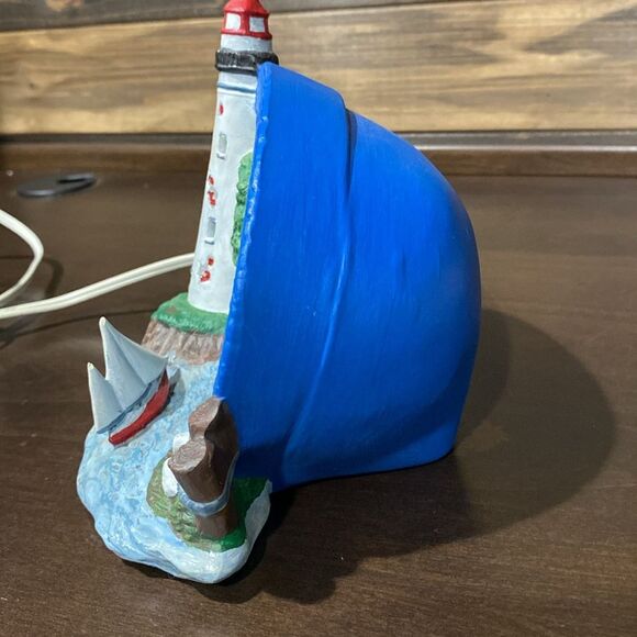 Ceramic Lighthouse On the Water Scene Night Light - Picture 8 of 11